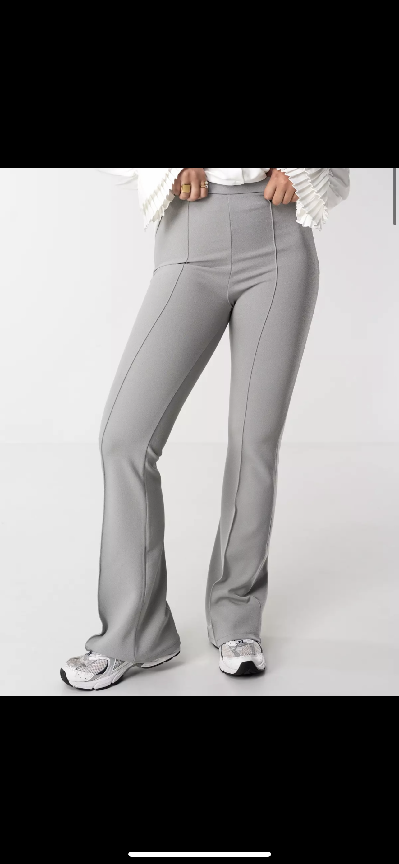 High waist pantalon flared grijs